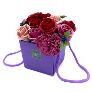 Soap Flower Bouquet - Purple Flower Garden - Image 1